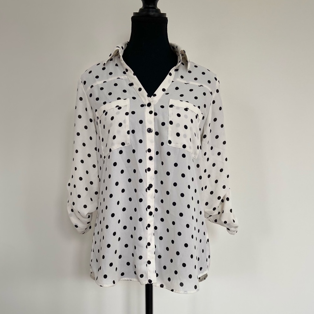 Express portfolio polka dot top